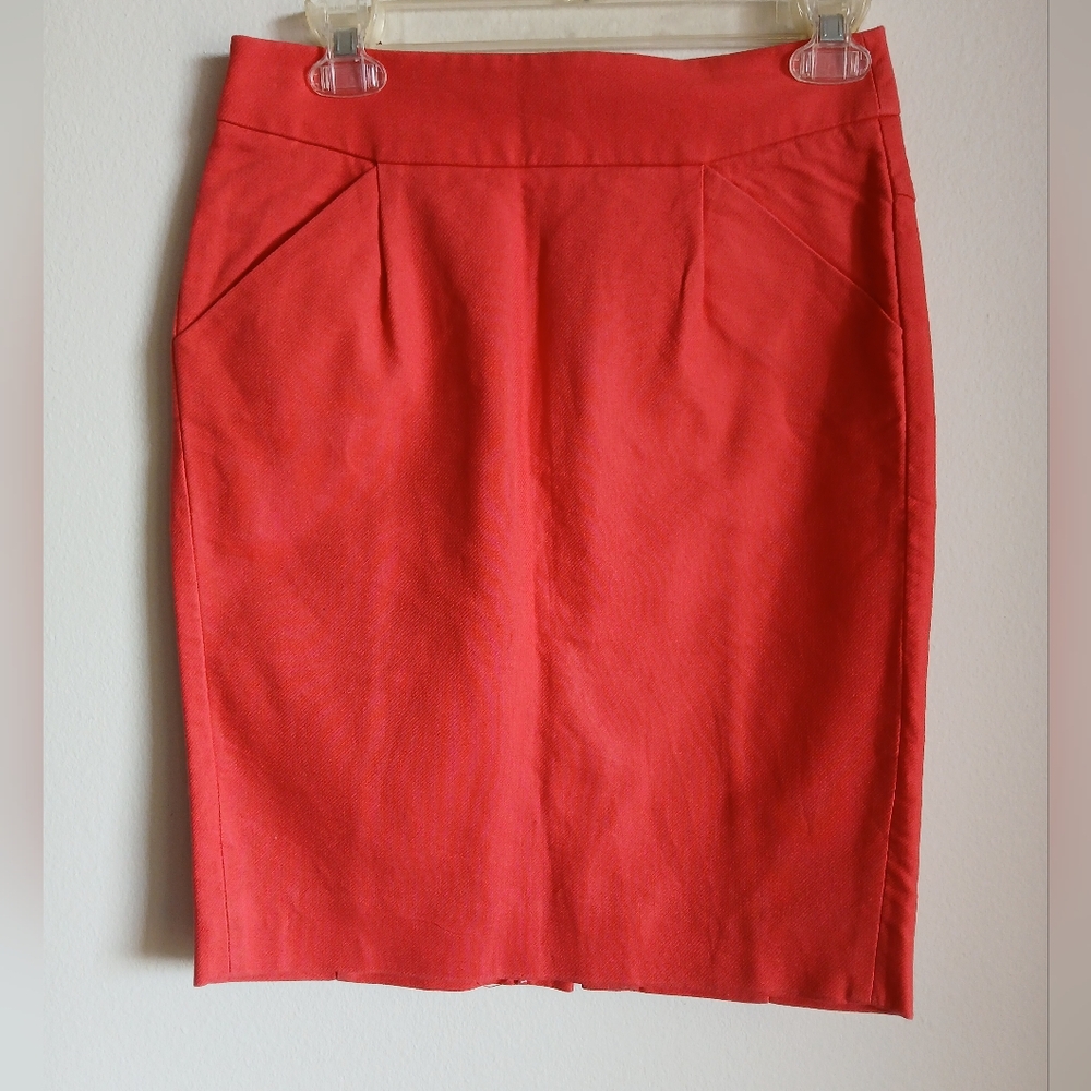 J. Crew The Pencil Skirt Cotton Coral Women's Size 0
